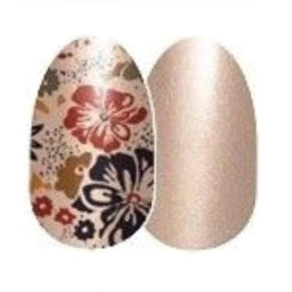*Retired, HTF* Color Street: Petal Pusher | Gold Floral Metallic Blue Red Fall - Picture 8 of 9